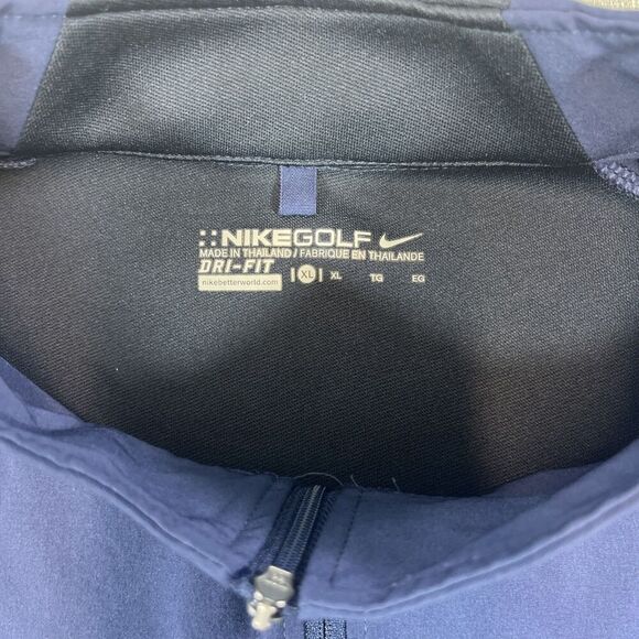 Nike Sweater Mens XL Quarter 1/4 Zip Navy Performance Dri-Fit Pullover Shirt - Picture 3 of 8